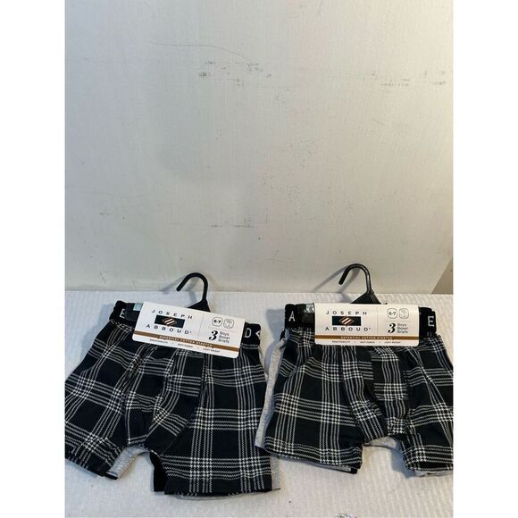 2 Joseph Abbound Boys boxers size 6/7 new lot blk, gray, checkered - Picture 1 of 5